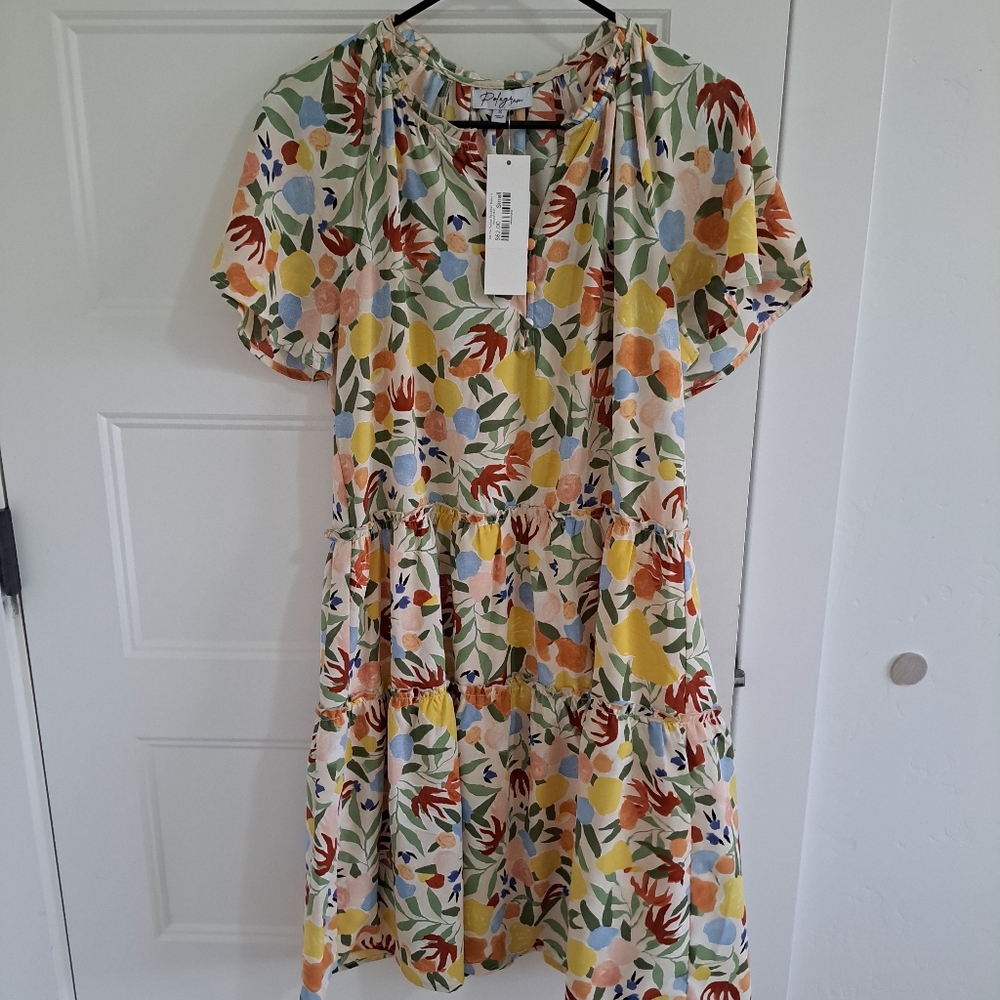 NWT Colorful Knee Length Floral Dress